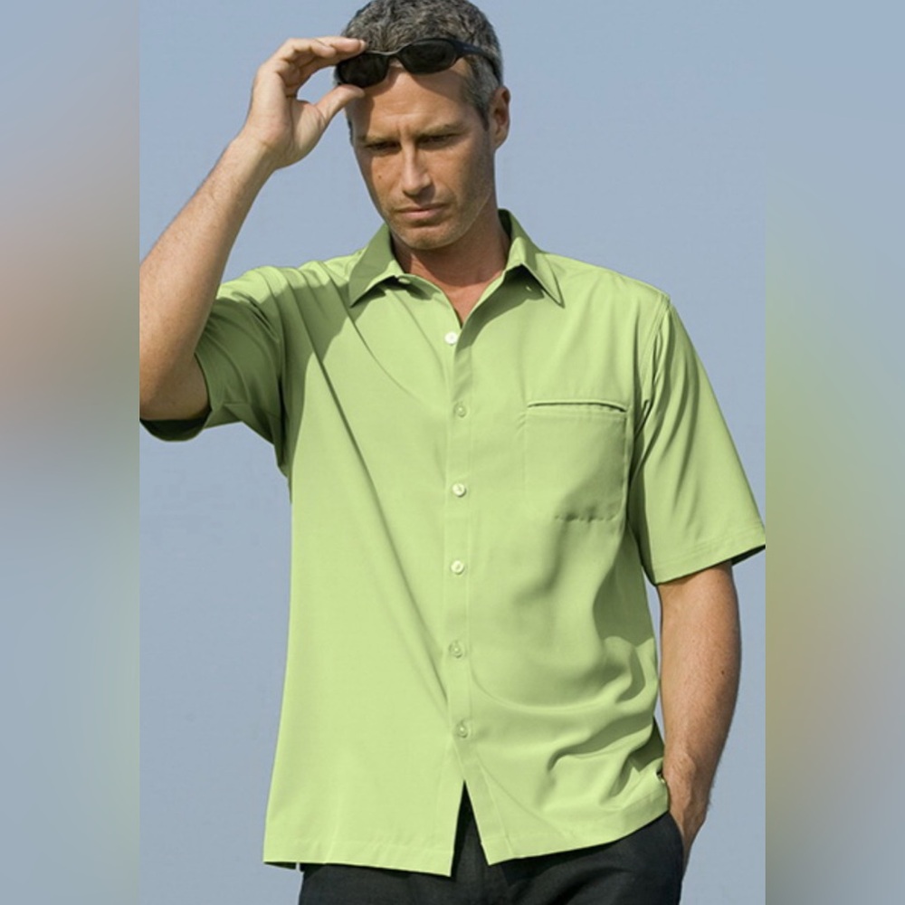 Tori Richard men’s green silk button down shirt 2XL L125-29